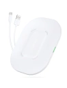 Kabelloses Ladegerät Choetech T550-F-V2 Qi 15W + USB-A/USB-C Kabel 1m weiß