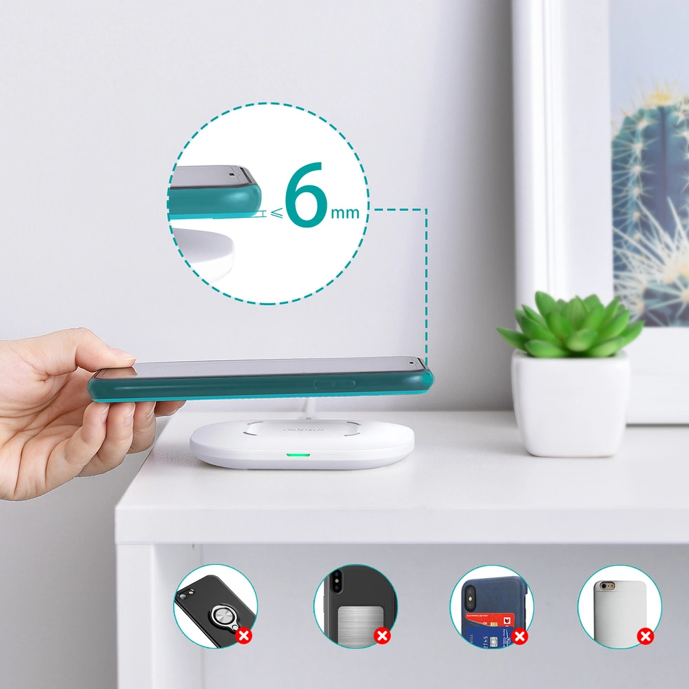 Hurtownia GSM - Vezeték nélküli töltő Choetech T550-F-V2 Qi 15W + USB-A/USB-C 1m fehér kábel - CHT112 - {ean13} - Hurt