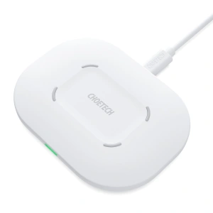 Hurtownia GSM - Încărcător wireless Choetech T550-F-V2 Qi 15W + cablu USB-A/USB-C 1m alb - CHT112 - {ean13} - Hurt