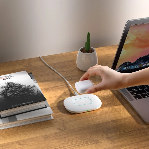 Ładowarka bezprzewodowa Choetech T550-F-V2 Qi 15W + kabel USB-A/USB-C 1m biały