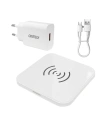 Vezeték nélküli töltő Choetech T511-S Qi 10W fekete + hálózati töltő Q5003 18W fehér + USB-A/microUSB kábel 1,2m fehér