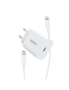 Wholesale Choetech Q5004-V2-EU-CLWH Wall Charger USB-C 20W PD 3A + USB-C/Lightning MFI Cable 1,2m white - CHT114 - {ean13} - Hurt