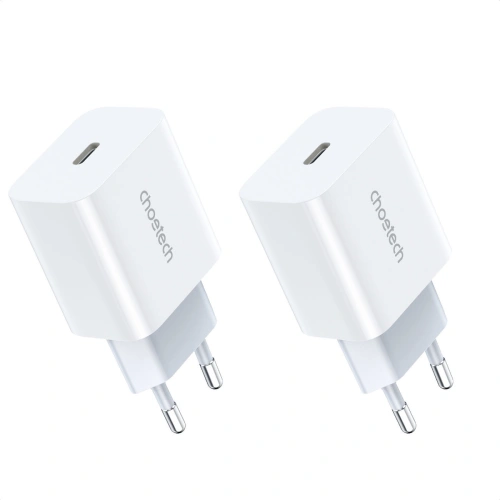Ładowarka sieciowa Choetech PD5005-EU USB-C PD 20W 3A biały [2 PACK]
