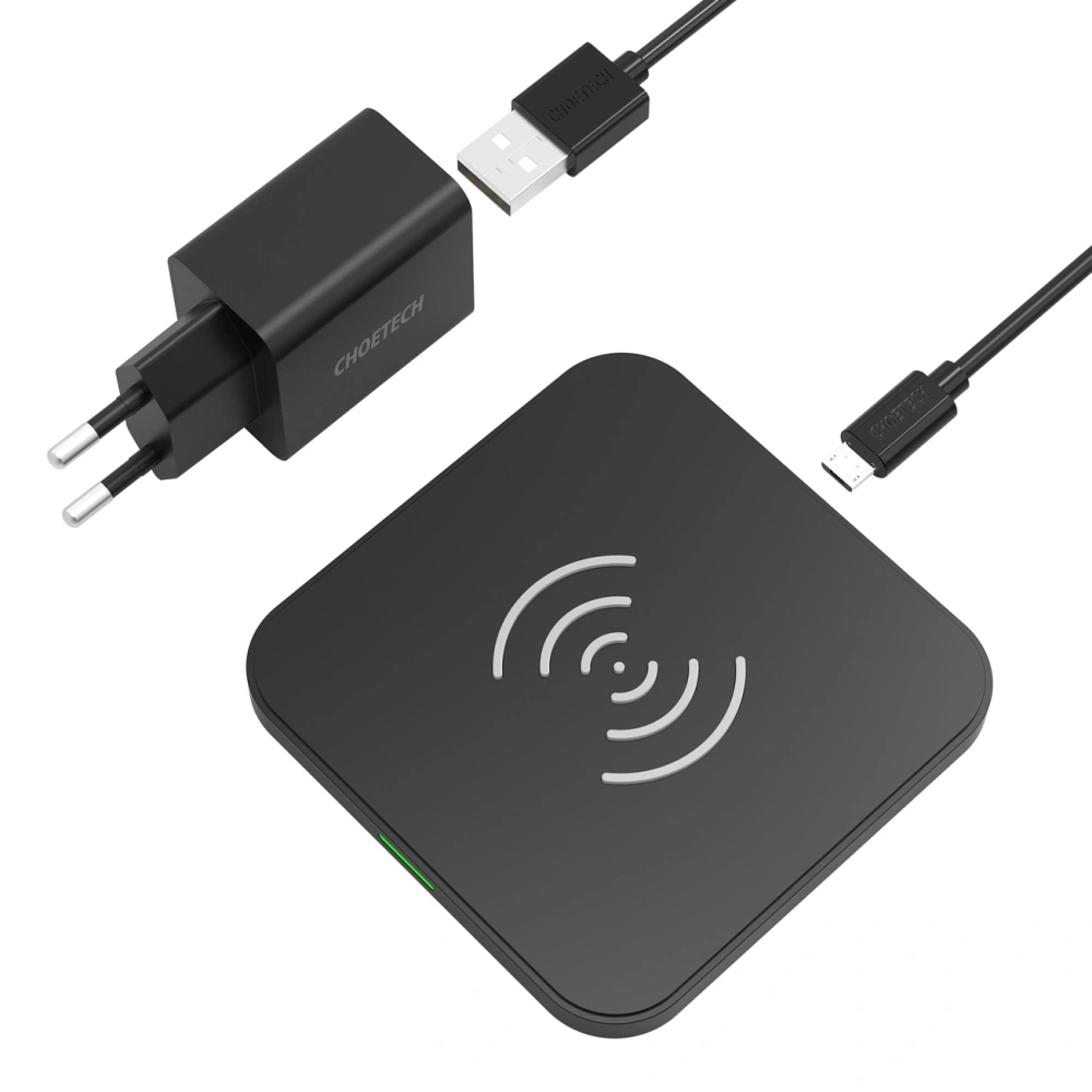 Hurtownia GSM - Vezeték nélküli töltő Choetech T511-S Qi 10W + hálózati töltő Q5003 18W + USB-A/microUSB 1,2m fekete kábel - CHT118 - {ean13} - Hurt