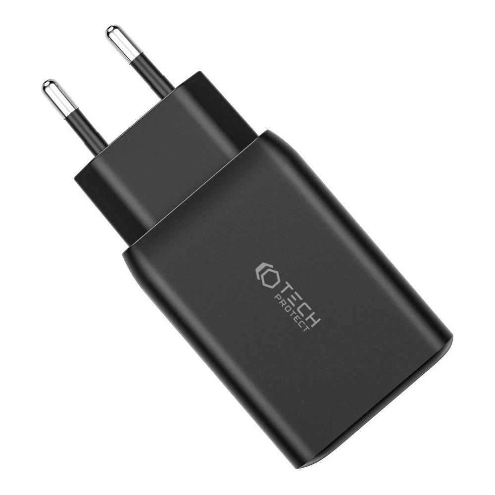 Hurtownia GSM - Încărcător de rețea Tech-Protect C65W Încărcător de rețea cu 3 porturi PD 65W QC 3.0 Negru - THP2053 - {ean13} - Hurt