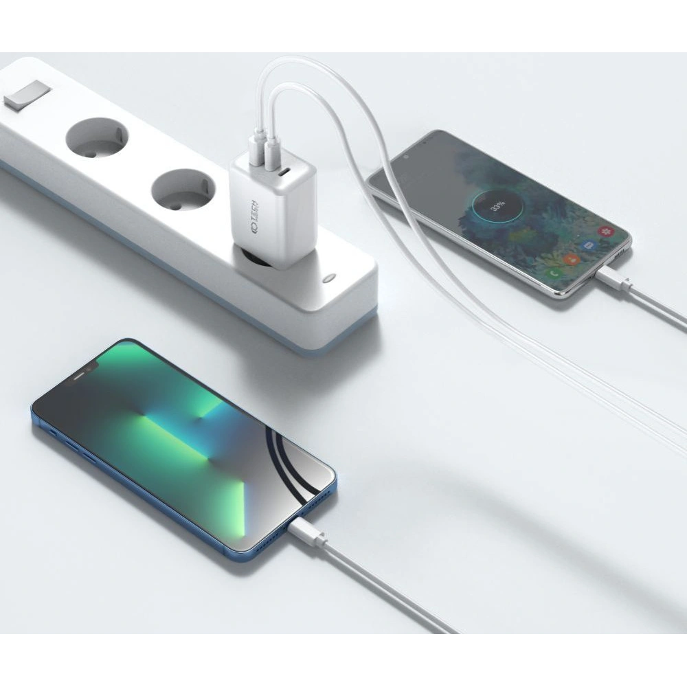 Hurtownia GSM - Síťová nabíječka Tech-Protect C65W 3-portová síťová nabíječka PD 65W QC 3.0 černá - THP2053 - {ean13} - Hurt