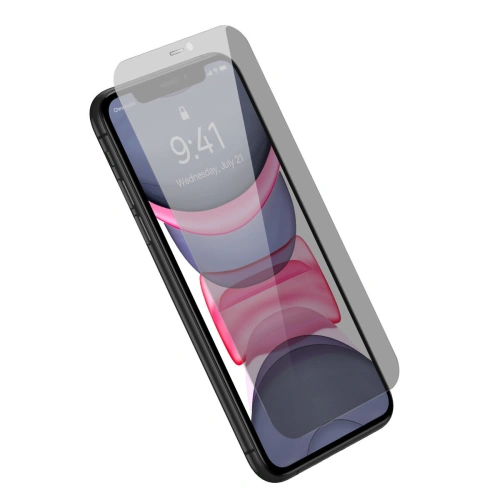 Szkło hartowane Baseus 0.4mm Privacy Apple iPhone 11/XR z filtrem przeciwpyłowym