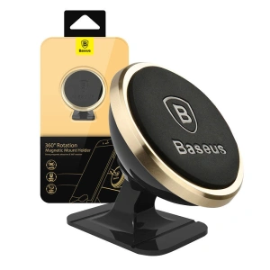 Wholesale Baseus 360-degree Rotation Magnetic Car Mount Holder (gold) - BSU4337 - {ean13} - Hurt