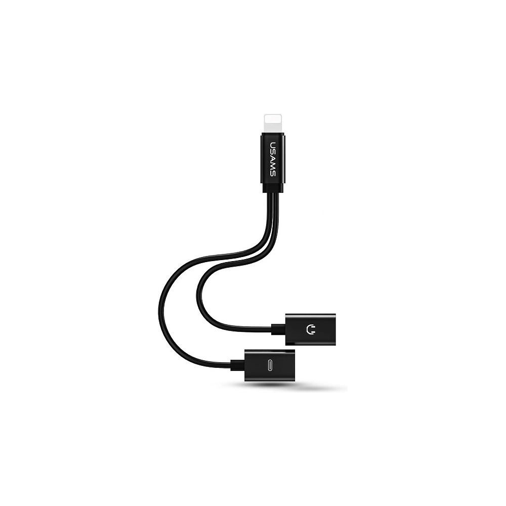Hurtownia GSM - Adapter USAMS US-SJ160 2w1 Lightning schwarz/black - USA981 - {ean13} - Hurt