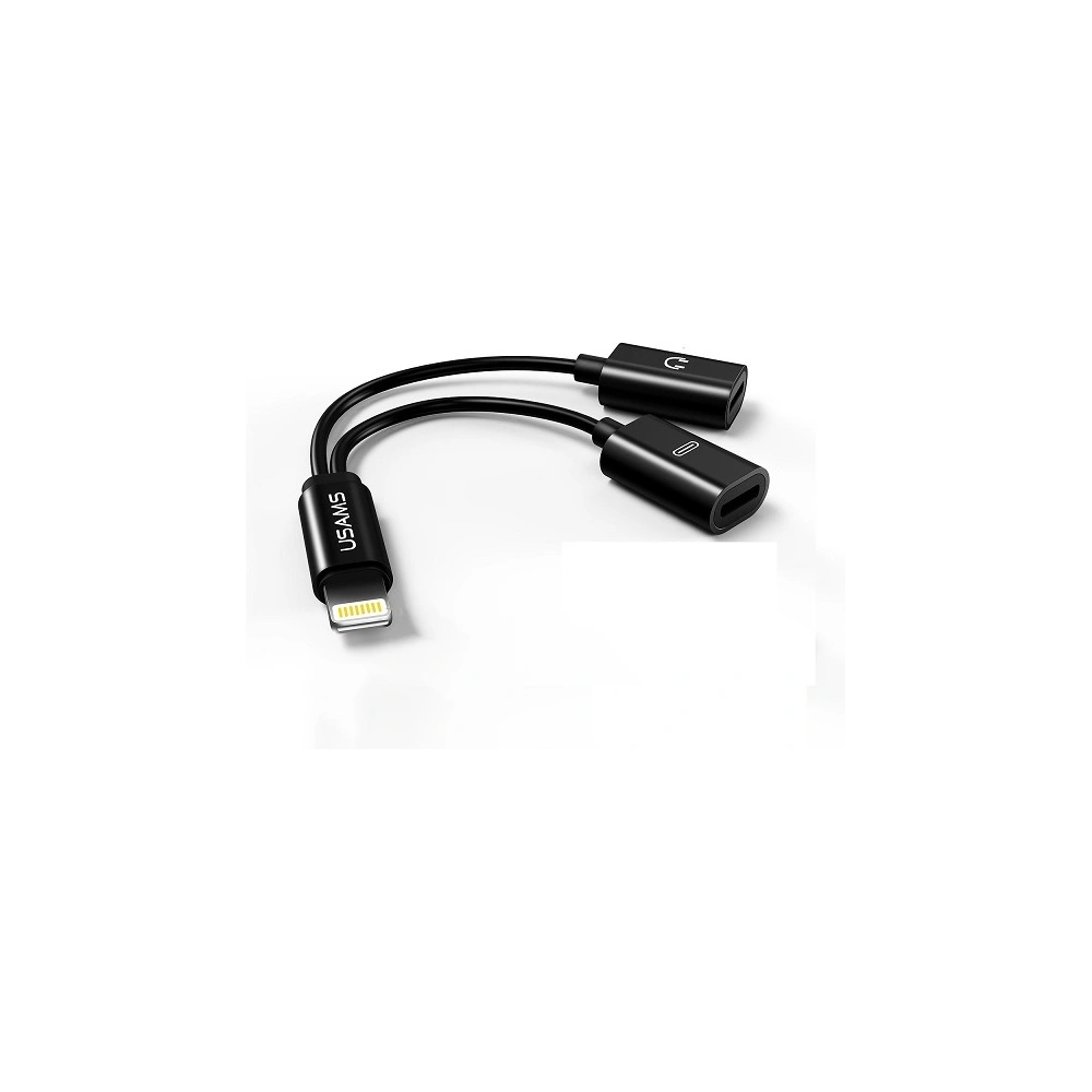Hurtownia GSM - Adaptér USAMS US-SJ160 2w1 Lightning černý/black - USA981 - {ean13} - Hurt