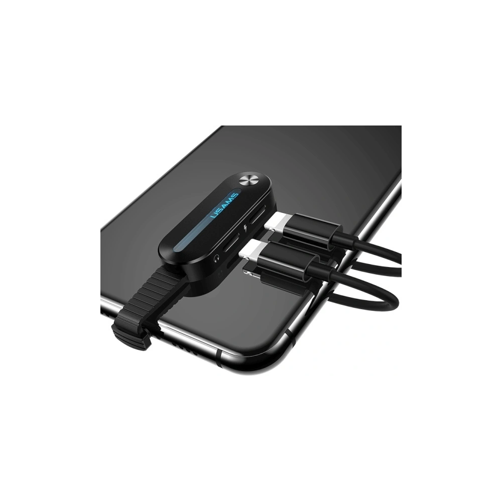Hurtownia GSM - Adaptér USAMS Adapter AU10 US-SJ357 2w1 Lightning LED 2xlightning černý/black - USA982 - {ean13} - Hurt
