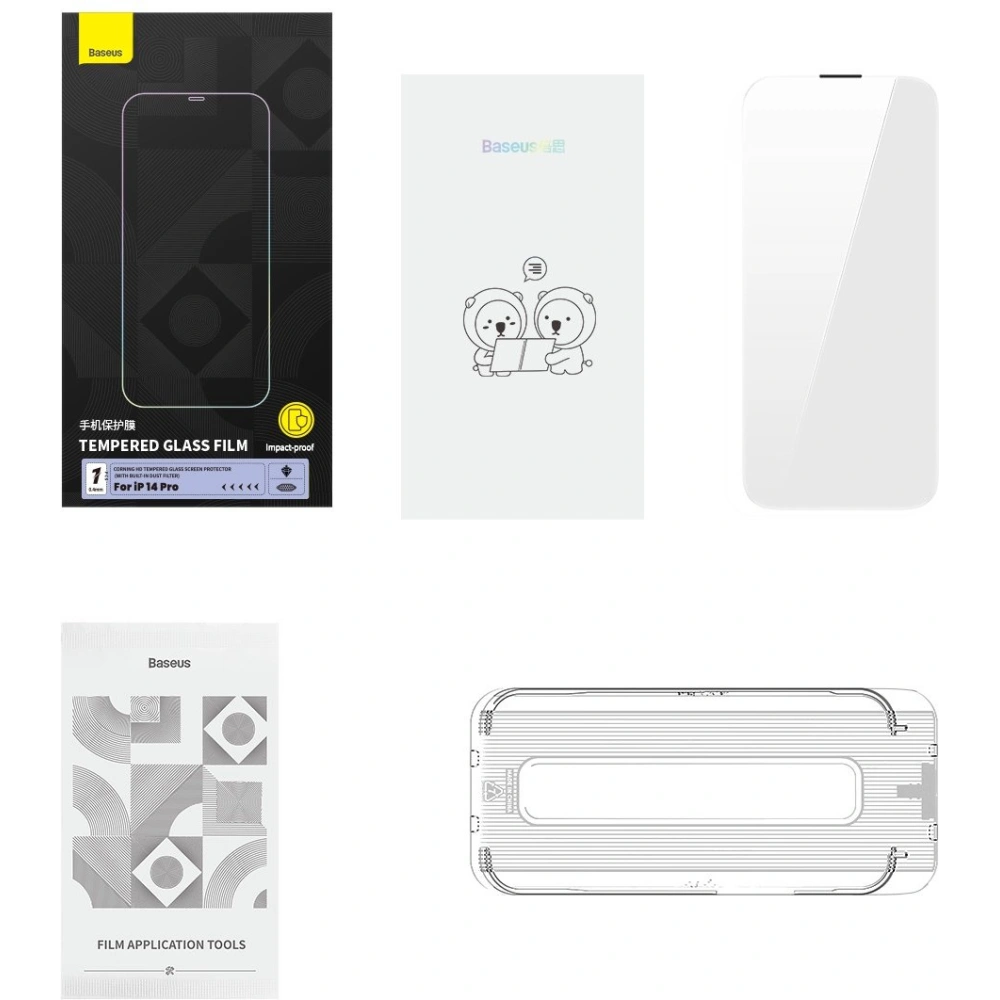 Hurtownia GSM - Gehärtetes Glas Baseus 0.4mm Corning HD Apple iPhone 14 Pro mit Staubfilter - BSU4338 - {ean13} - Hurt