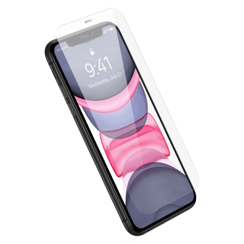 Szkło hartowane Baseus 0.4mm Corning HD Apple iPhone 11/XR z filtrem przeciwpyłowym