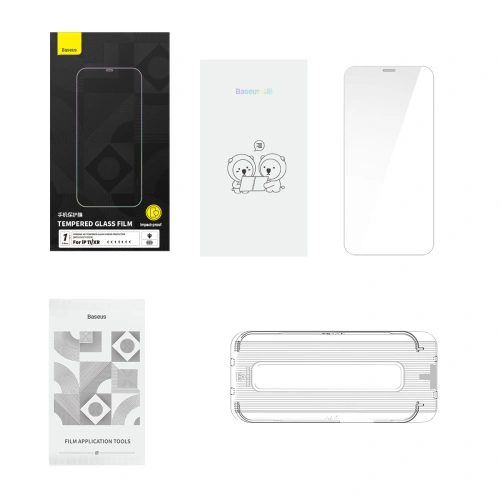 Szkło hartowane Baseus 0.4mm Corning HD Apple iPhone 11/XR z filtrem przeciwpyłowym