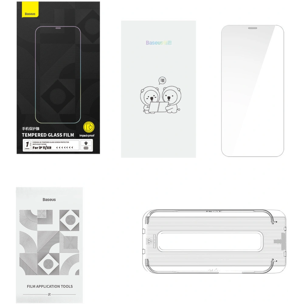 Wholesale Baseus 0.4mm Corning HD Glass Apple iPhone 11/XR with dust filter - BSU4339 - {ean13} - Hurt