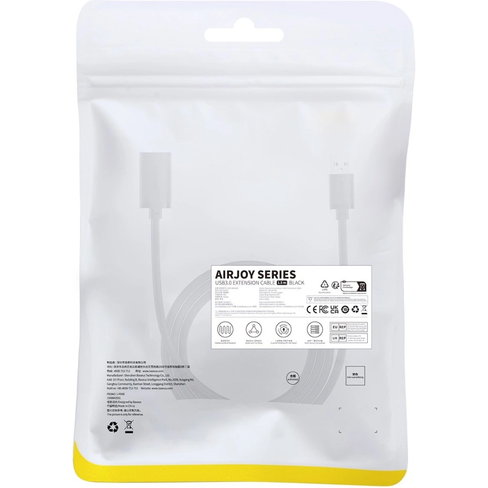Hurtownia GSM - Hosszabbító kábel Baseus AirJoy Series USB-A 3.0 1.5m fekete - BSU4347 - {ean13} - Hurt
