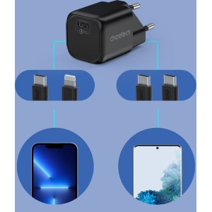 Hurtownia GSM - Încărcătorul de rețea Choetech PD5007 GaN USB-C PD 30W negru - CHT126 - {ean13} - Hurt