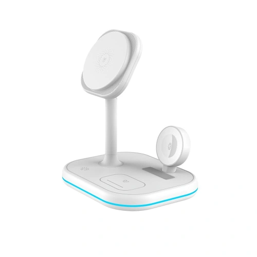 Ładowarka bezprzewodowa Tech-Protect QI15W-A27 3in1 Magnetic MagSafe Wireless Charger White