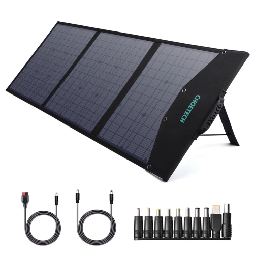 Ładowarka solarna Choetech SC008 składana 120W DC, USB C, 2xUSB-A czarna