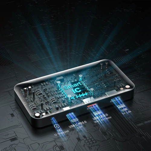 Ładowarka solarna Choetech SC008 składana 120W DC, USB C, 2xUSB-A czarna