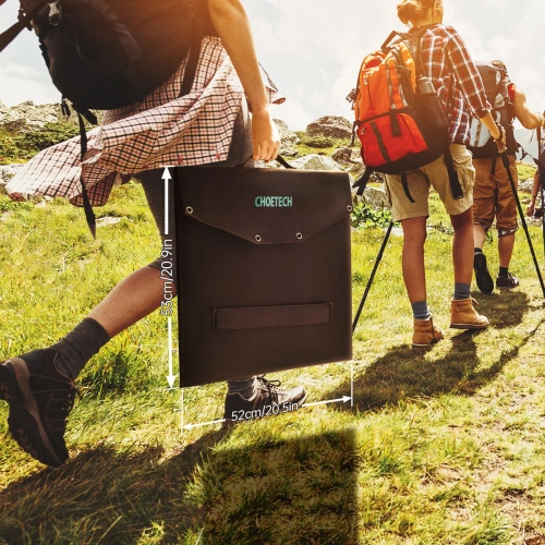 Ładowarka solarna Choetech SC008 składana 120W DC, USB C, 2xUSB-A czarna