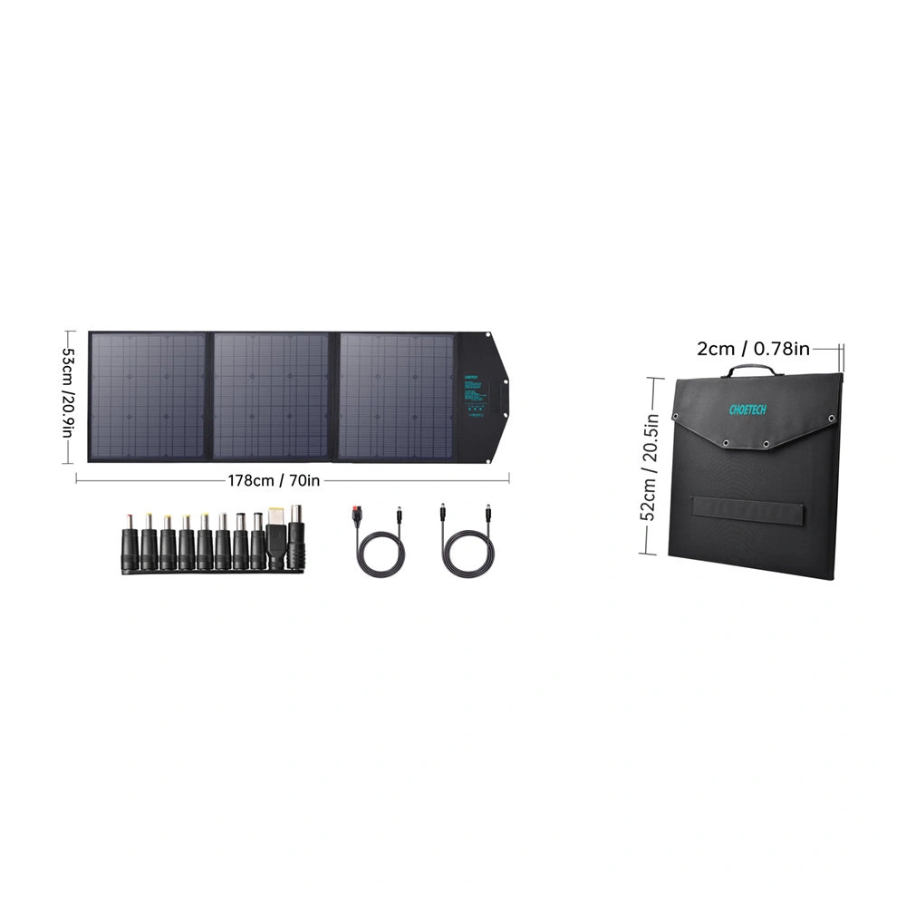 Hurtownia GSM - Solární nabíječka Choetech SC008 skládací 120W DC, USB C, 2xUSB-A černá - CHT141 - {ean13} - Hurt