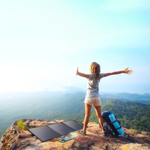 Ładowarka solarna Choetech SC008 składana 120W DC, USB C, 2xUSB-A czarna