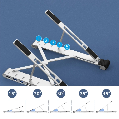 Podstawka HUB Choetech HUB-M43 PD/USB-C HDMI(4K/30Hz)/2xUSB-A/USB-C/SD/TF czarny