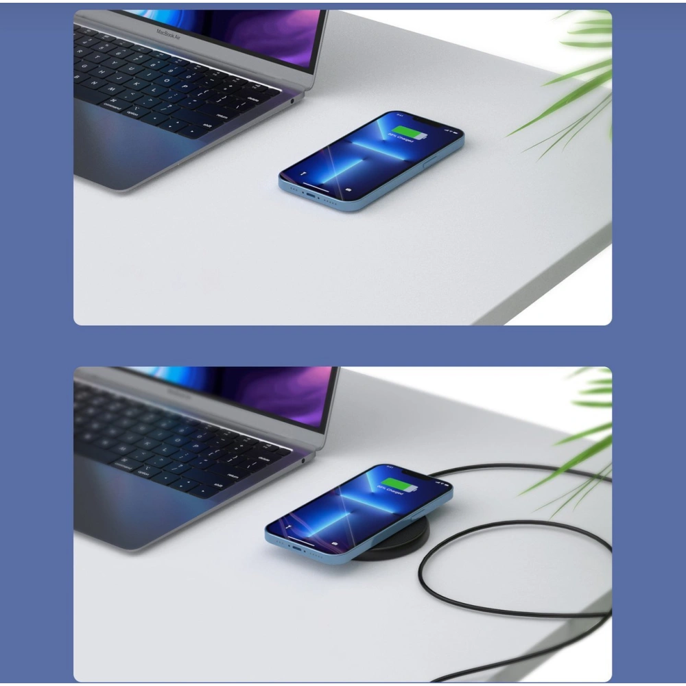 Kabellose Ladegerät unter Tisch Choetech T590-F 10W + EU-Ladegerät mit schwarzem Kabel