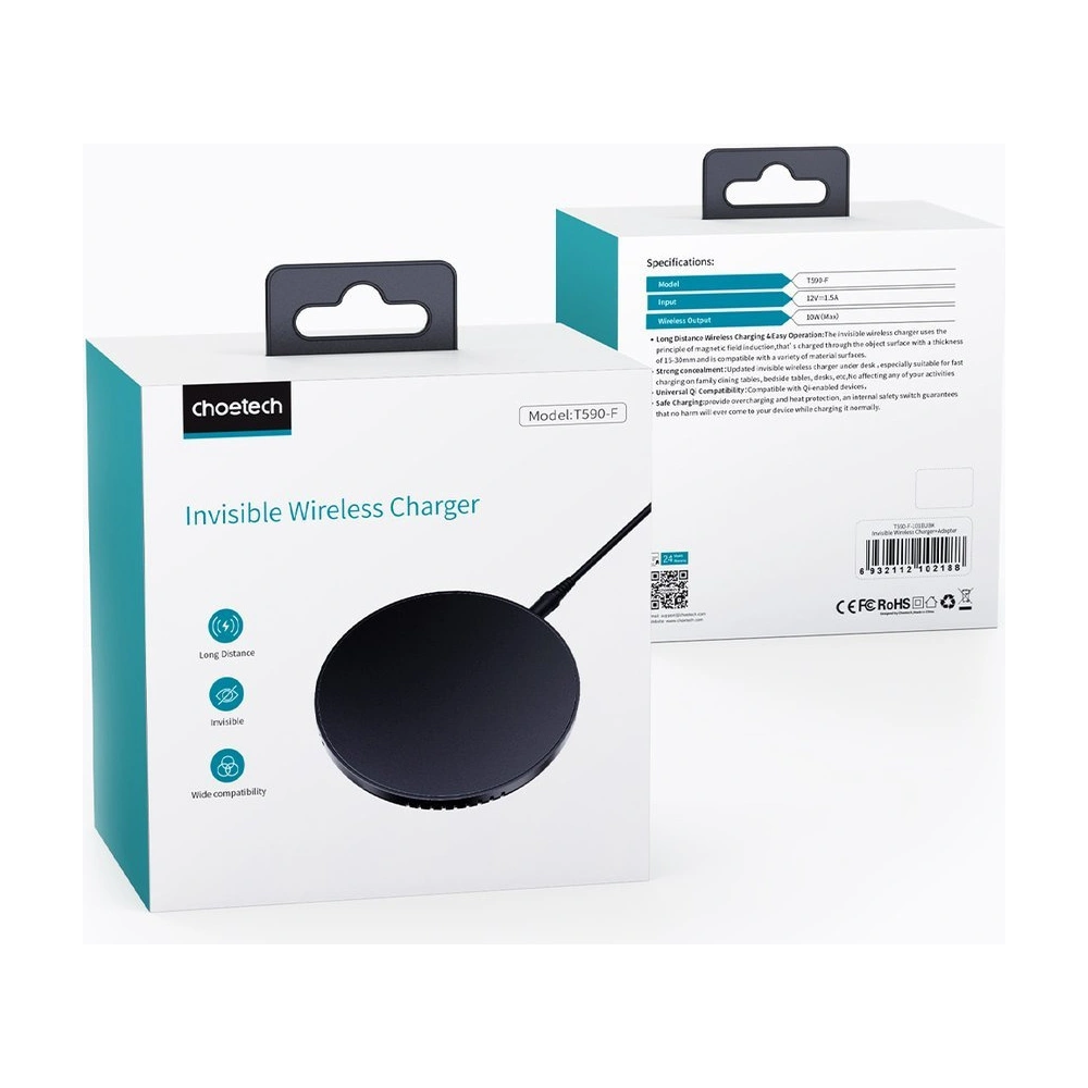 Hurtownia GSM - Încărcător wireless de birou Choetech T590-F 10W + încărcător UE cu cablu negru - CHT145 - {ean13} - Hurt