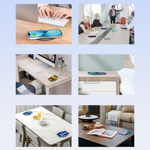 Ładowarka bezprzewodowa pod blat Choetech T590-F 10W + ładowarka EU z kablem czarna