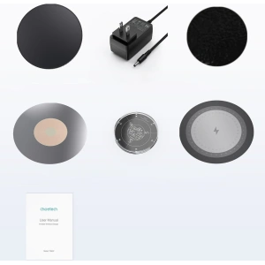 Hurtownia GSM - Încărcător wireless de birou Choetech T590-F 10W + încărcător UE cu cablu negru - CHT145 - {ean13} - Hurt