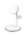 Vezeték nélküli mágneses töltő Choetech T586-F MagSafe 3w1 iPhone/AirPods/Apple Watch-hoz fehér