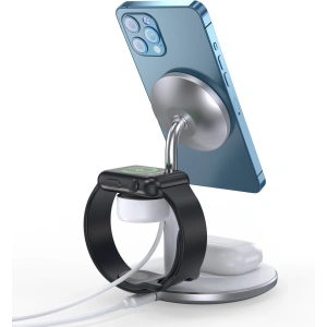 Hurtownia GSM - Bezdrátová magnetická nabíječka Choetech T586-F MagSafe 3w1 pro iPhone/AirPods/Apple Watch bílá - CHT146 - {ean13} - Hurt
