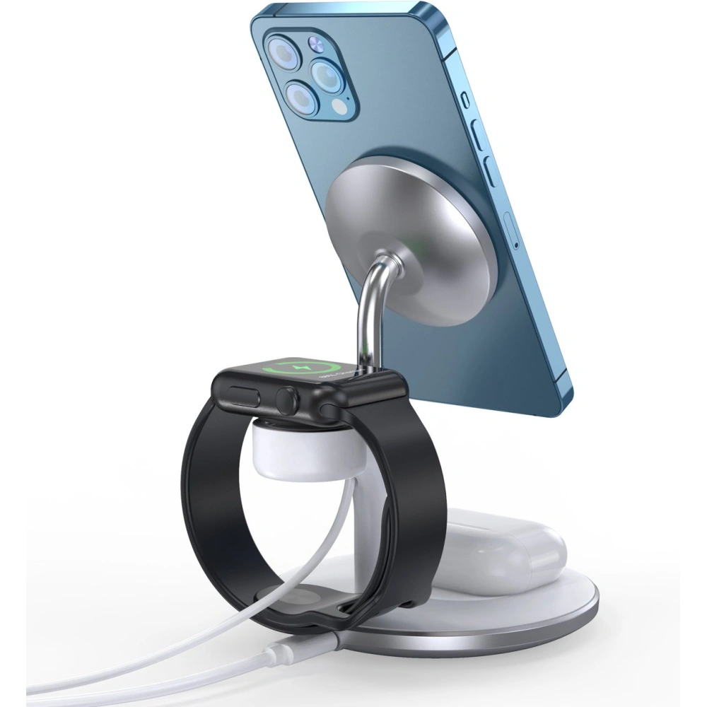 Hurtownia GSM - Bezdrátová magnetická nabíječka Choetech T586-F MagSafe 3w1 pro iPhone/AirPods/Apple Watch bílá - CHT146 - {ean13} - Hurt