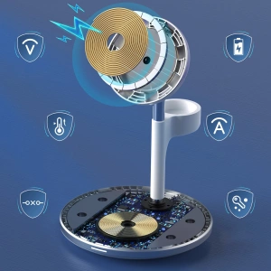 Hurtownia GSM - Încărcător magnetic fără fir Choetech T586-F MagSafe 3w1 pentru iPhone/AirPods/Apple Watch alb - CHT146 - {ean13} - Hurt