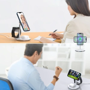 Hurtownia GSM - Bezprzewodowa ładowarka magnetyczna Choetech T586-F MagSafe 3w1 do iPhone/AirPods/Apple Watch biały - CHT146 - {ean13} - Hurt