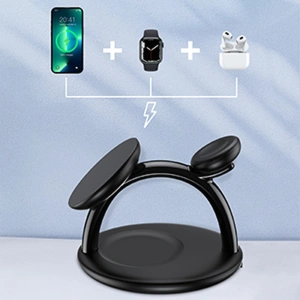 Hurtownia GSM - Drahtlose Ladestation Choetech T587-F 3w1 iPhone 12/13/14, AirPods Pro, Apple Watch schwarz - CHT150 - {ean13} - Hurt
