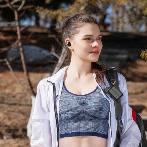 Słuchawki TWS Choetech BH-T05 wodoodporne z panelem słonecznym i powerbankiem 2500mAh czarny