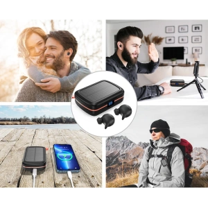 Hurtownia GSM - TWS Kopfhörer Choetech BH-T05 wasserdicht mit Solarpanel und 2500mAh Powerbank schwarz - CHT153 - {ean13} - Hurt