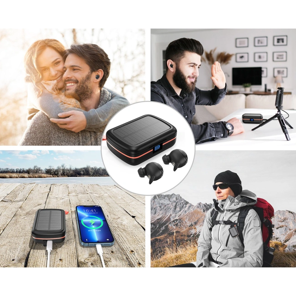 Hurtownia GSM - Sluchátka TWS Choetech BH-T05 voděodolné s solárním panelem a powerbankou 2500mAh černé - CHT153 - {ean13} - Hurt