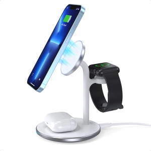 Hurtownia GSM - Vezeték nélküli töltőállomás Choetech T585-F 3w1 iPhone 12/13, AirPods Pro, Apple Watch fehér - CHT156 - {ean13} - Hurt