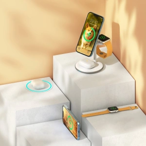 Hurtownia GSM - Kabellose Ladestation Choetech T585-F 3w1 für iPhone 12/13, AirPods Pro, Apple Watch weiß - CHT156 - {ean13} - Hurt
