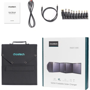 Hurtownia GSM - Solar-Ladegerät Choetech SC009-V2 100W faltbar USB-C, 2xUSB-A PD QC schwarz - CHT159 - {ean13} - Hurt