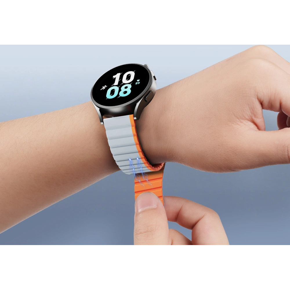 Hurtownia GSM - Páskový magnetický Dux Ducis Strap (20mm LD verze) Samsung Galaxy Watch 6 Pro/6/6 Classic/5 Pro/5/5 Classic šedo-oranžový - DDS1724 - {ean13} - Hurt