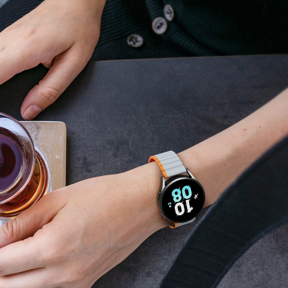 Hurtownia GSM - Páskový magnetický Dux Ducis Strap (20mm LD verze) Samsung Galaxy Watch 6 Pro/6/6 Classic/5 Pro/5/5 Classic šedo-oranžový - DDS1724 - {ean13} - Hurt