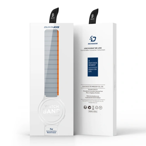 Pasek magnetyczny Dux Ducis Strap (20mm LD Version) Samsung Galaxy Watch 6 Pro/6/6 Classic/5 Pro/5/5 Classic szaro-pomarańczowy