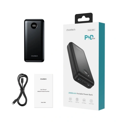 Powerbank Choetech B653 PD 45W 20000mAh czarny