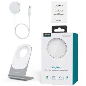 Hurtownia GSM - Vezeték nélküli töltő Choetech H046+T518-F 15W Qi MagSafe fehér - CHT161 - {ean13} - Hurt