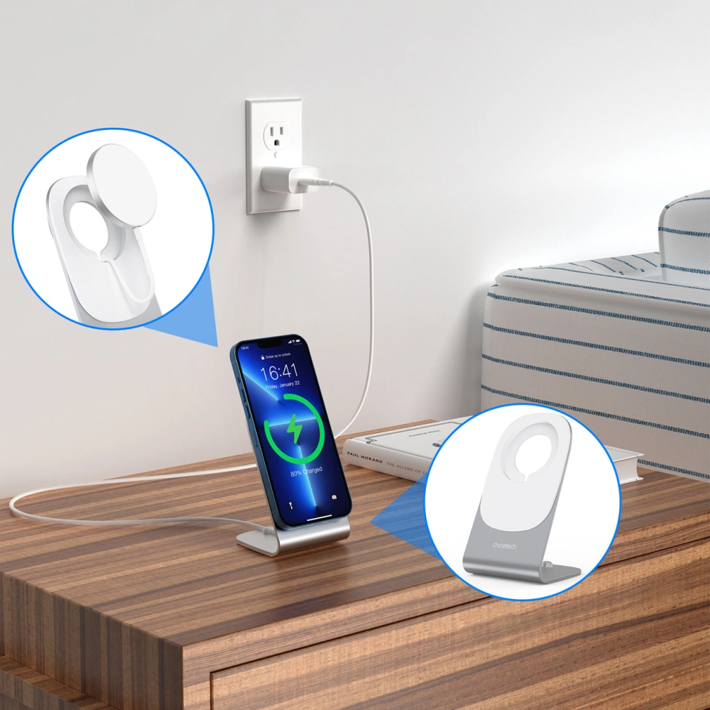 Hurtownia GSM - Bezdrátová nabíječka Choetech H046+T518-F 15W Qi MagSafe bílá - CHT161 - {ean13} - Hurt